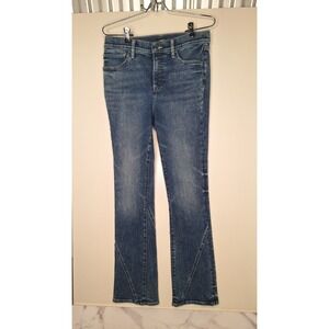 Express Skyscraper Mid Rise Flare Jeans Medium Wash Conscious Edit 10R